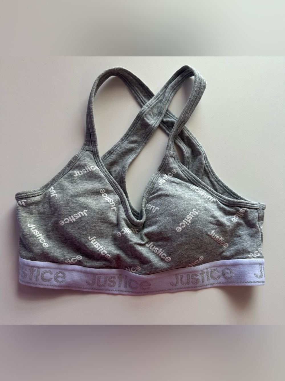 Justice Grey Logo Sports Bralette- 36